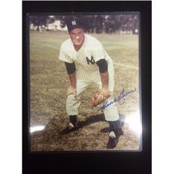AUTOGRAPHED HANK BAUER 8" X 10" PHOTO NEW YORK YANKEES