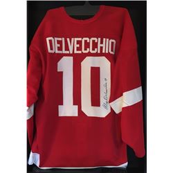 AUTOGRAPHED ALEX DELVECCHIO HOCKEY JERSEY DETROIT RED WINGS