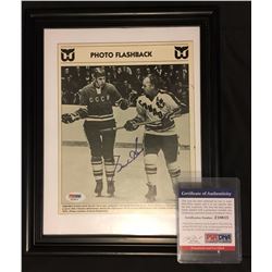 1974 AUTOGRAPHED GORDIE HOWE PHOTO FLASHBACK TEAM CANADA VS RUSSIA W/ COA