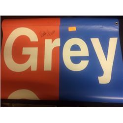 AUTOGRAPHED WALLY BUONO GREY CUP BANNER