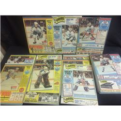 1980"S EDMONTON SUN MEET THE OILERS NEWSPAPER PULL OUTS MOUNTED