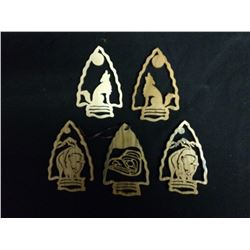 WOODEN NATIVE ART ARROWHEAD CARVINGS