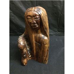 NATIVE HAND CARVED WOODEN SCULPTURE