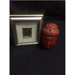 4 " BUDDHA HEAD STATUE LOT