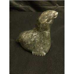 INUIT STONE SEAL CARVING SIGNED