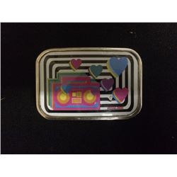 STEREO & HEARTS BELT BUCKLE