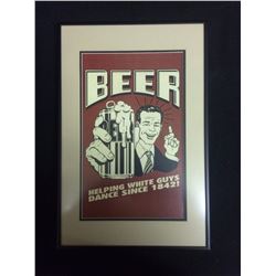 FRAMED BEER POSTER 11" X 18"