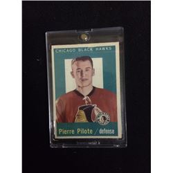 1958-59 PIERRE PILOTE HOCKEY TRADING CARD CHICAGO BLACKHAWKS