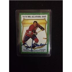 1972-73 AUTOGRAPHED FRANK MAHOVLICH NHL ALL STARS HOCKEY TRADING CARD