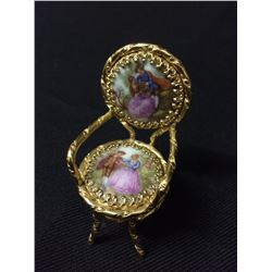 ANTIQUE LIMOGE MINIATURE CHAIR