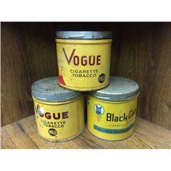 COLLECTIBLE CIGARETTE TOBACCO TINS LOT