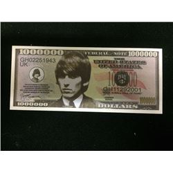 USA MILLION DOLLAR THE BEATLES NOVELTY BANK NOTE GEORGE HARRISON