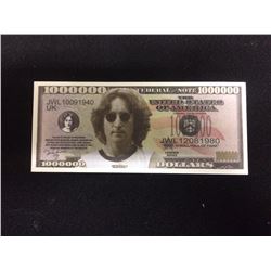 USA MILLION DOLLAR THE BEATLES NOVELTY BANK NOTE JOHN LENNON