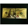 Image 1 : 24 KARAT GOLD FOIL 100 DOLLAR BANK NOTE