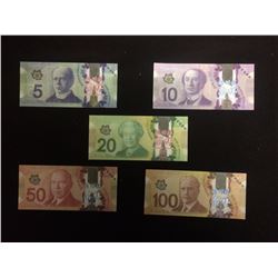 5 PIECE CANADIAN TRAINING BANK NOTES HOME DECOR MONEY ARTS