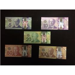 5 PIECE CANADIAN TRAINING BANK NOTES HOME DECOR MONEY ARTS