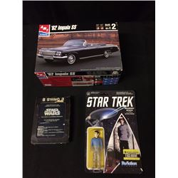 VINTAGE MODEL CAR KIT & STAR TREK FIGURE LOT