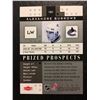 Image 2 : AUTOGRAPHED & NUMBERED ALEXANDRE BURROWS PRIZED PROSPECTS FLEER HOCKEY TRADING CARD