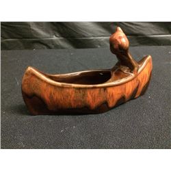 NATIVE ART PORCELAIN CANOE