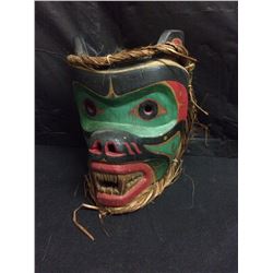 HAND SIGNED NATIVE ART MASK "BEAR" BY EMILE THIBERT