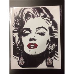 SIGNED NATIVE ART PRINT MARILYN MONROE BY HUBERT BILLY