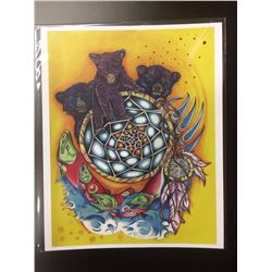 SIGNED NATIVE ART PRINT BY HUBERT BILLY