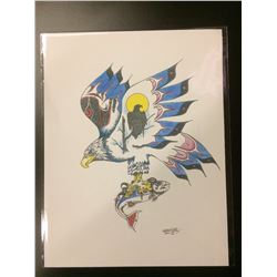 2001 SIGNED NATIVE ART PRINT BY HUBERT BILLY