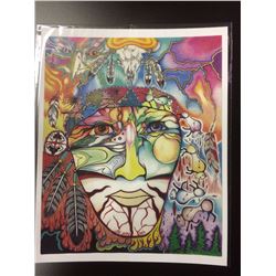 2010 SIGNED NATIVE ART PRINT BY HUBERT BILLY