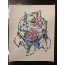 SIGNED NATIVE ART PRINT BY HUBERT BILLY