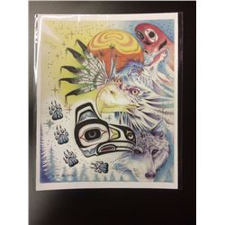 2009 SIGNED NATIVE ART PRINT BY HUBERT BILLY