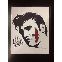2016 SIGNED NATIVE ART PRINT ELVIS PRESLEY BY HUBERT BILLY