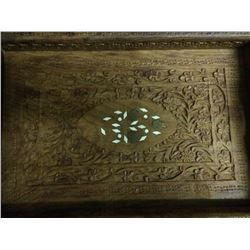 NATIVE ART WOODEN SERVING TRAY
