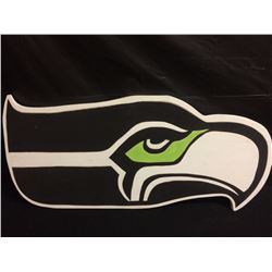 SIGNED HAND CARVED NATIVE SEAHAWK PAINTED BY STEVE CHARLIE