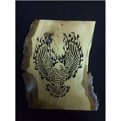 2016 SIGNED NATIVE ART WALL PLAQUE "FLAMING EAGLE" GARY  JOHNSON
