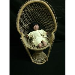 NATIVE ART DOLL W/ CHAIR