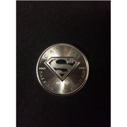 2016 ONE OUNCE 9999 FINE SILVER FIVE DOLLAR CANADIAN SUPERMAN COIN