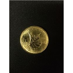 VANCOUVER OLYMPICS 9999 ONE OUNCE CANADIAN PURE GOLD ROUND