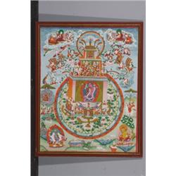 Tibetan School (19th c.), SARVABUDDHADAKINI, Tanka, ink and colour on fabric, 22.8" x 17.7" -...