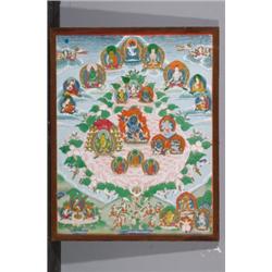 Tibetan School (19th c.), HARUGA, Tanka, ink and colour on fabric, 25.6" x 20.1" - 65 x 51 cm...