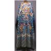 Image 1 : AN EMBROIDERED SILK GAUZE DRAGON ROBE, the blue ground worked with dragons above waves in the con...