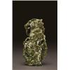 Image 1 : A NEPHRITE JADE TREE FORM VASE, finely worked as a trunk with gnarled roots and branches, ht. 6.7...