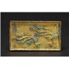Image 3 : FOUR GILDED BRONZE BELT PLAQUES, each oblong plaque with shallow vertical rim showing a pair of p...