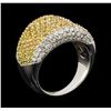 Image 4 : 2.83 ctw Yellow Sapphire and Diamond Ring - 18KT White Gold