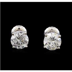 1.60 ctw Diamond Stud Earrings - 14KT White Gold