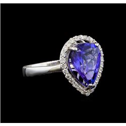 14KT White Gold 3.76 ctw Tanzanite and Diamond Ring