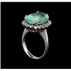 Image 4 : 7.49 ctw Emerald and Diamond Ring - 14KT White Gold