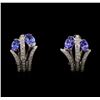 Image 1 : 14KT White Gold 2.54 ctw Tanzanite and Diamond Earrings