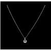 Image 2 : 0.33 ctw Diamond Pendant With Chain - 14KT White Gold