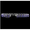 Image 3 : 14KT White Gold 11.90 ctw Tanzanite and Diamond Bracelet