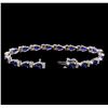 Image 3 : 14KT White Gold 7.74 ctw Sapphire and Diamond Bracelet